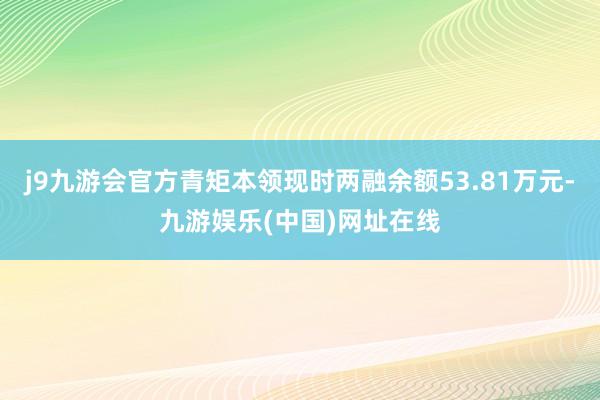 j9九游会官方青矩本领现时两融余额53.81万元-九游娱乐(中国)网址在线