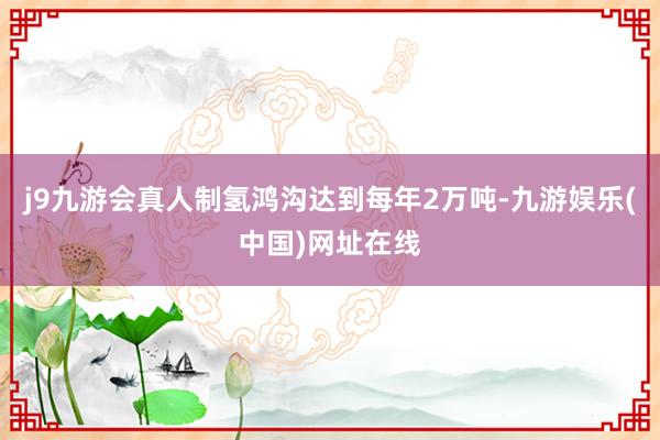 j9九游会真人制氢鸿沟达到每年2万吨-九游娱乐(中国)网址在线