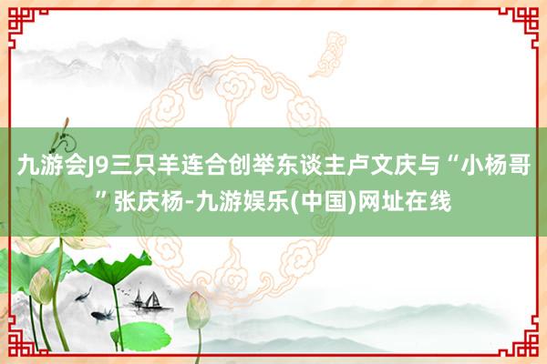 九游会J9三只羊连合创举东谈主卢文庆与“小杨哥”张庆杨-九游娱乐(中国)网址在线