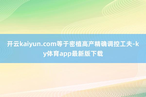 开云kaiyun.com等于密植高产精确调控工夫-ky体育app最新版下载