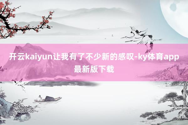 开云kaiyun让我有了不少新的感叹-ky体育app最新版下载