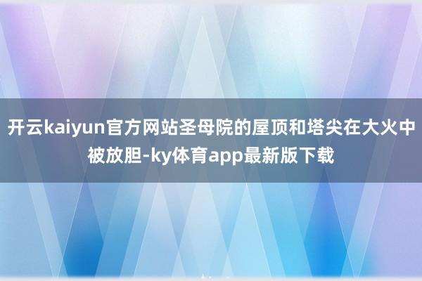 开云kaiyun官方网站圣母院的屋顶和塔尖在大火中被放胆-ky体育app最新版下载