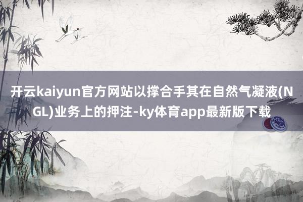 开云kaiyun官方网站以撑合手其在自然气凝液(NGL)业务上的押注-ky体育app最新版下载