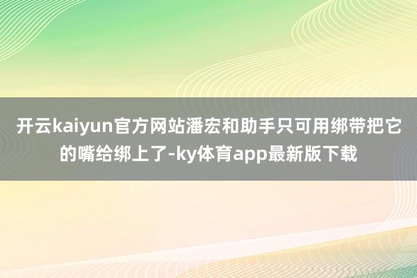 开云kaiyun官方网站潘宏和助手只可用绑带把它的嘴给绑上了-ky体育app最新版下载